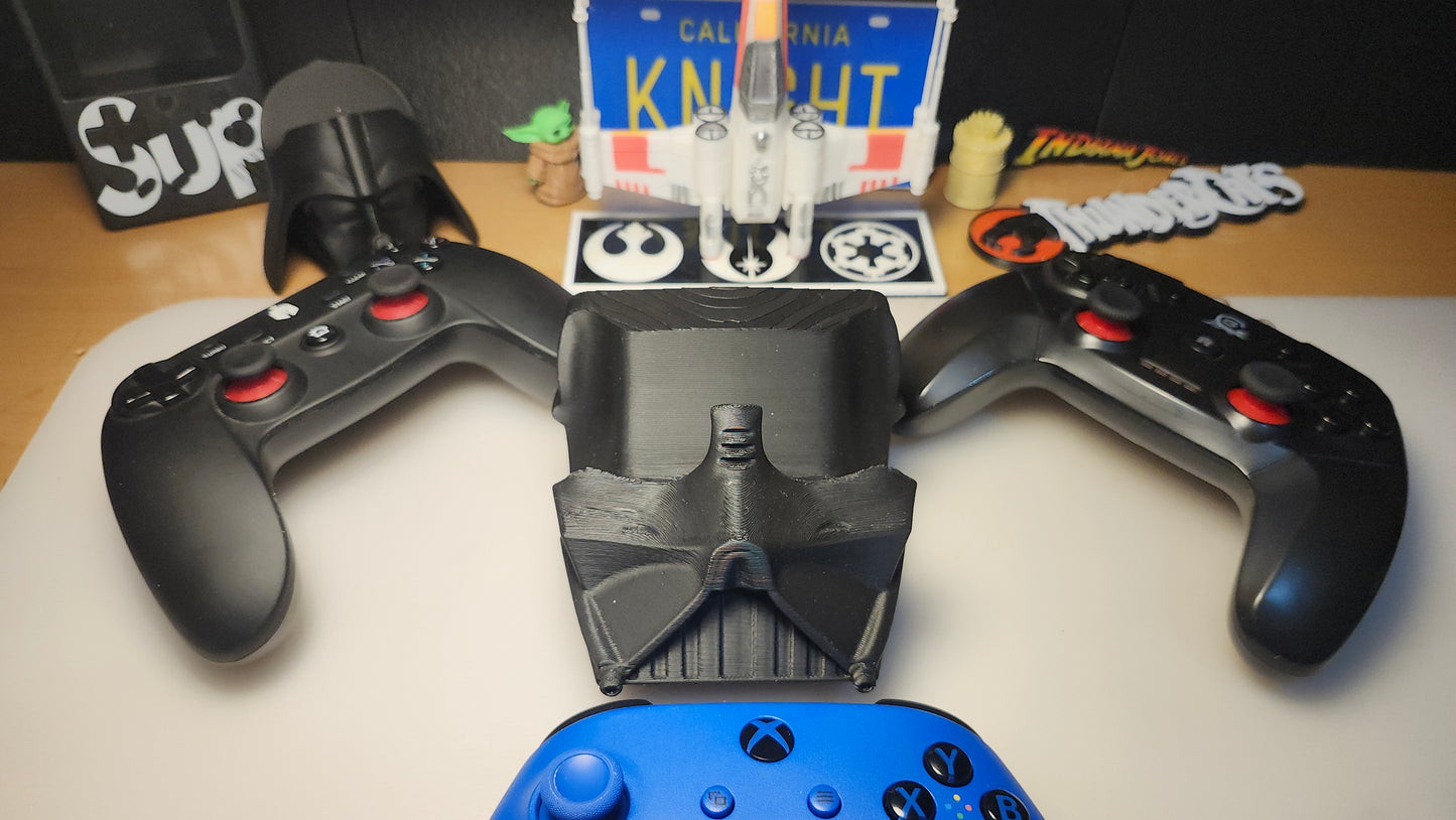 Darth Vader Mask Controller Stand - Sleek Geometric 3D Printed Display