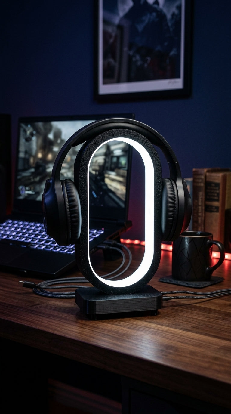 Halo LED Headphone Stand Lamp